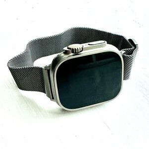 Apple Watch Ultra 2 With Natural Milanese Titanium Loop Band